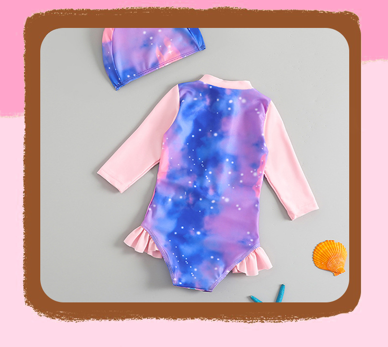 Oscarbaby Swimsuit For Kids Girl Long Sleeve Quick-Dry Sun Protection ...