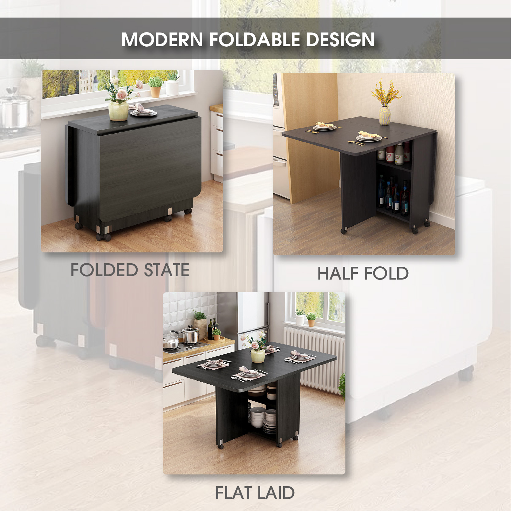 Simple folding table, multifunctional mobile small household dining ...