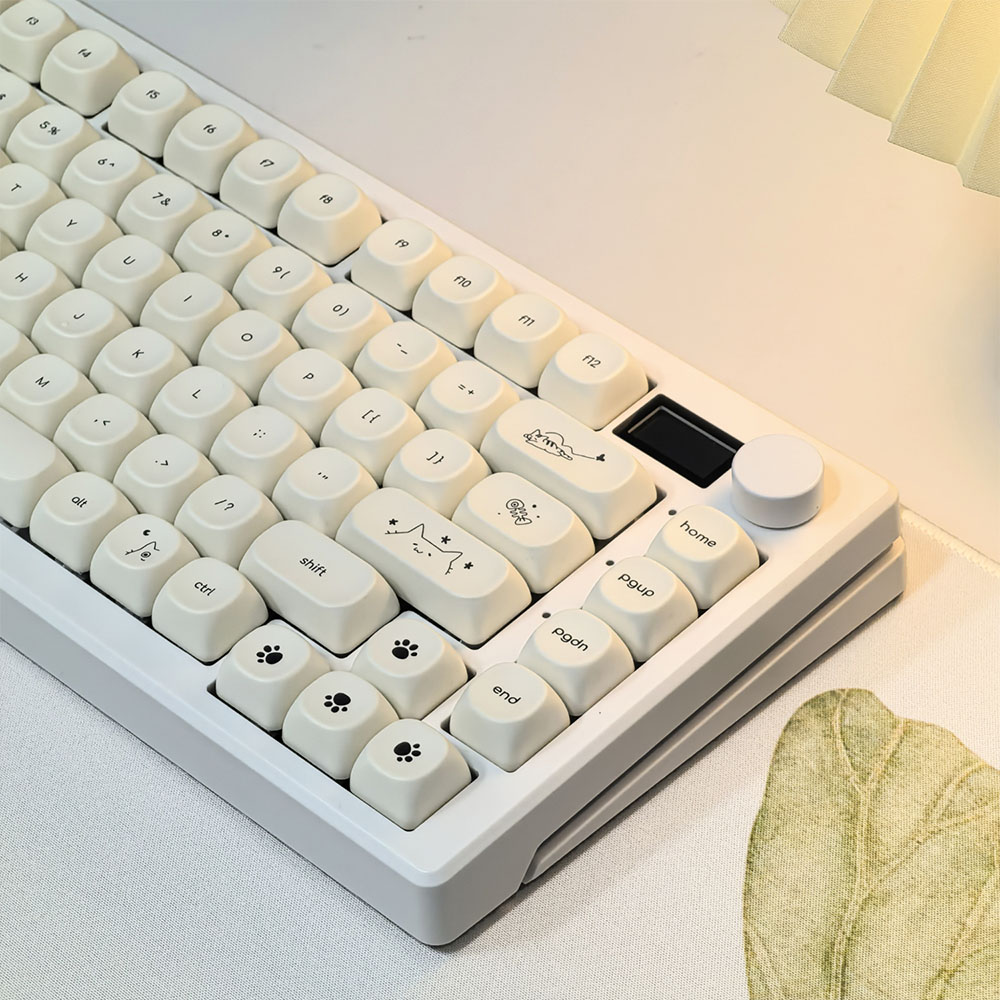Milky Cat Keycap MOA Profile 124 Keys PBT Dye Sublimation Mechanical ...