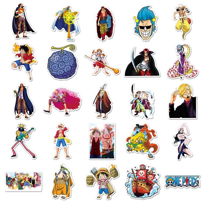 50pcs One Piece Anime Stickers DIY Laptop Guitar Luggage Phone ...