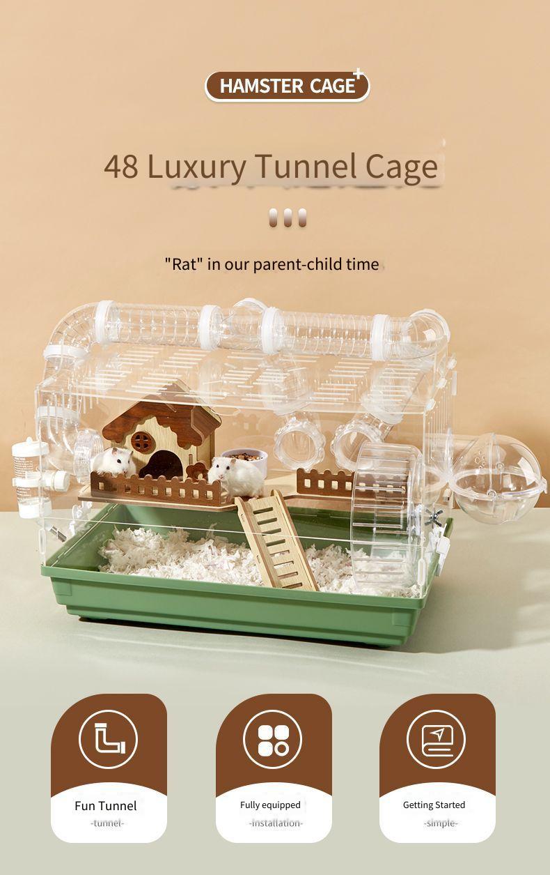 Photo inspiration: Affordable Hamster Cage DIY Kits Reference: Hamster Cage Hamster Cage External Pipe DIY Golden Bear Breeding
