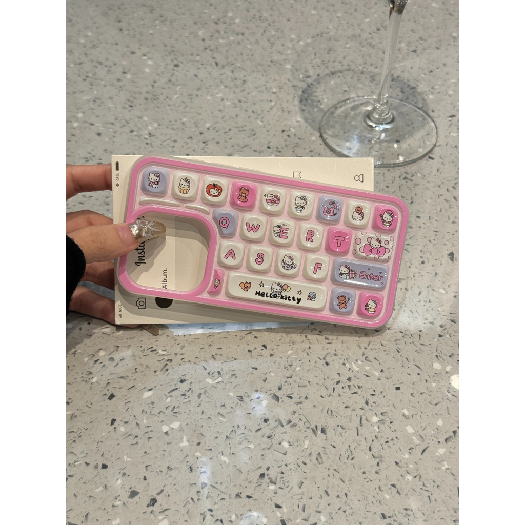New Ins Cute pattern Hello Kitty keyboard cardboard phone case for ...