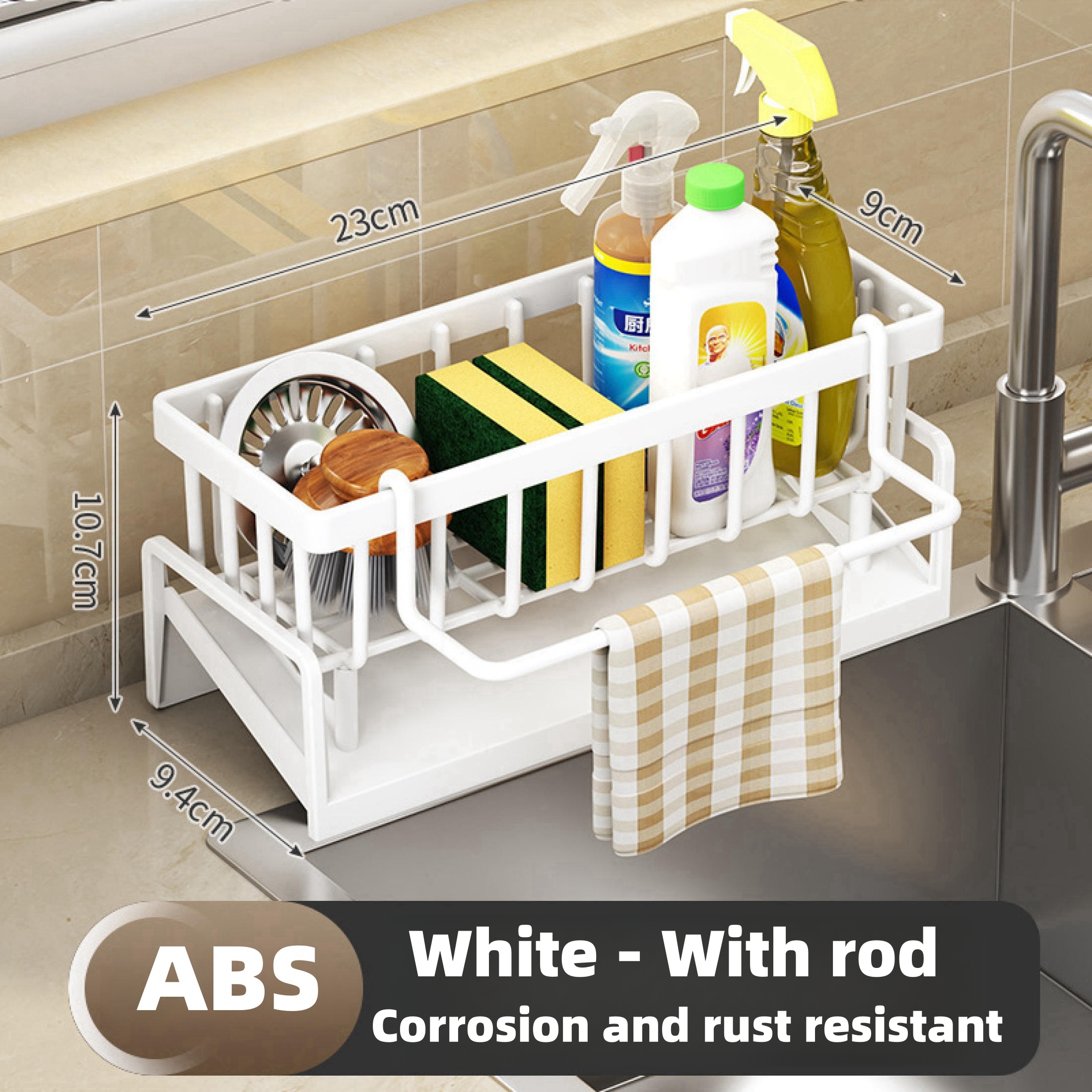 Sponge Drainer Rack Stainless Kitchen Organizer Bathroom Sink Rack Soap ...