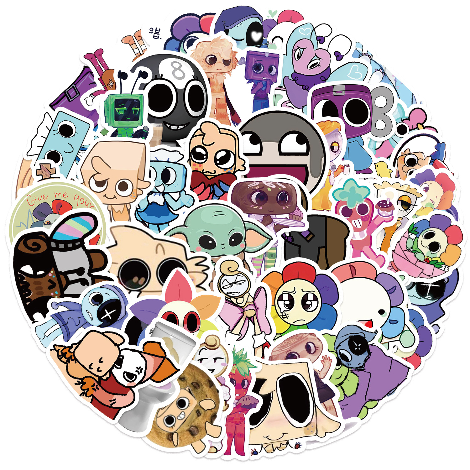 50pcs Funny Dandy's World Cartoon Stickers For Hand Account Phone ...
