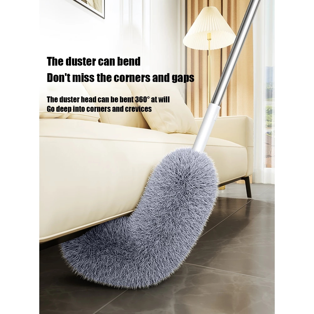 Brush Adjustable Telescopic Bending Duster feather duster cleaning Long ...