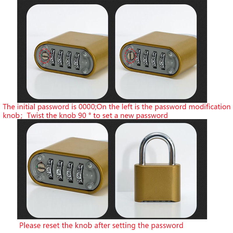 4-Digit Passcode Number Combination Lock, Waterproof Alloy Heavy Duty ...