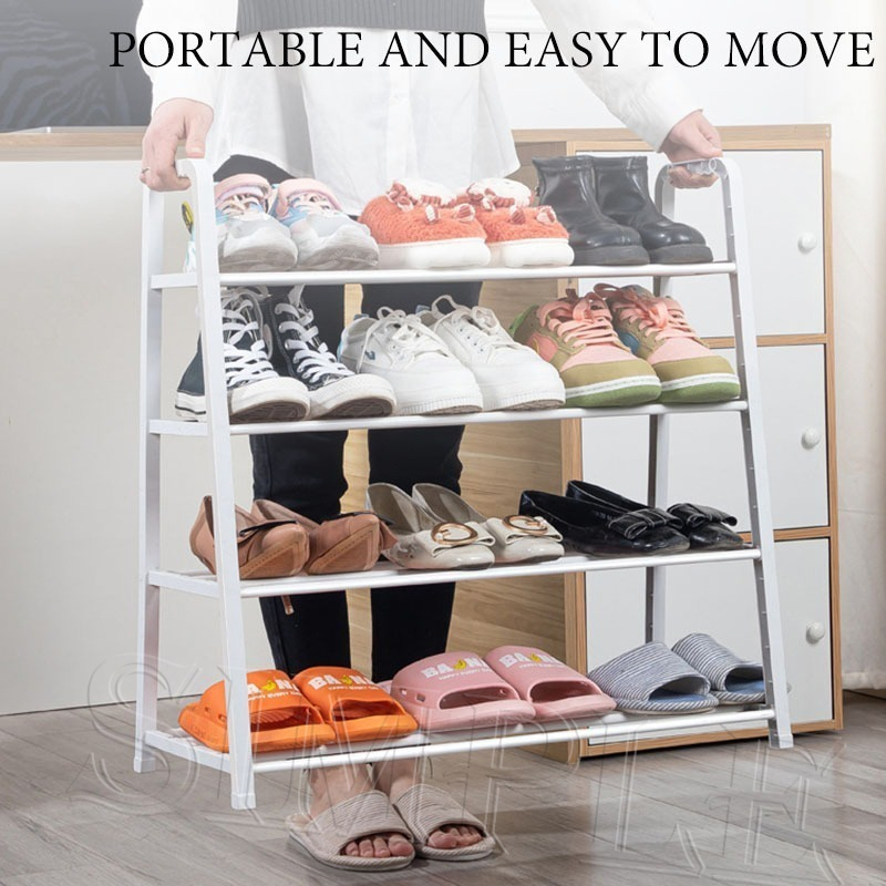 5-Tier Foldable Shoe Rack | Stackable Stainless Steel Shoe Organizer ...