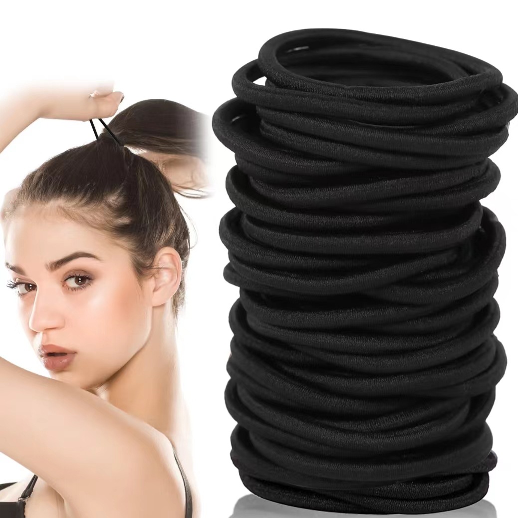200 Pieces Women Hair Elastics Mini Black And Ombre Hair Elastics Coffee, Metal