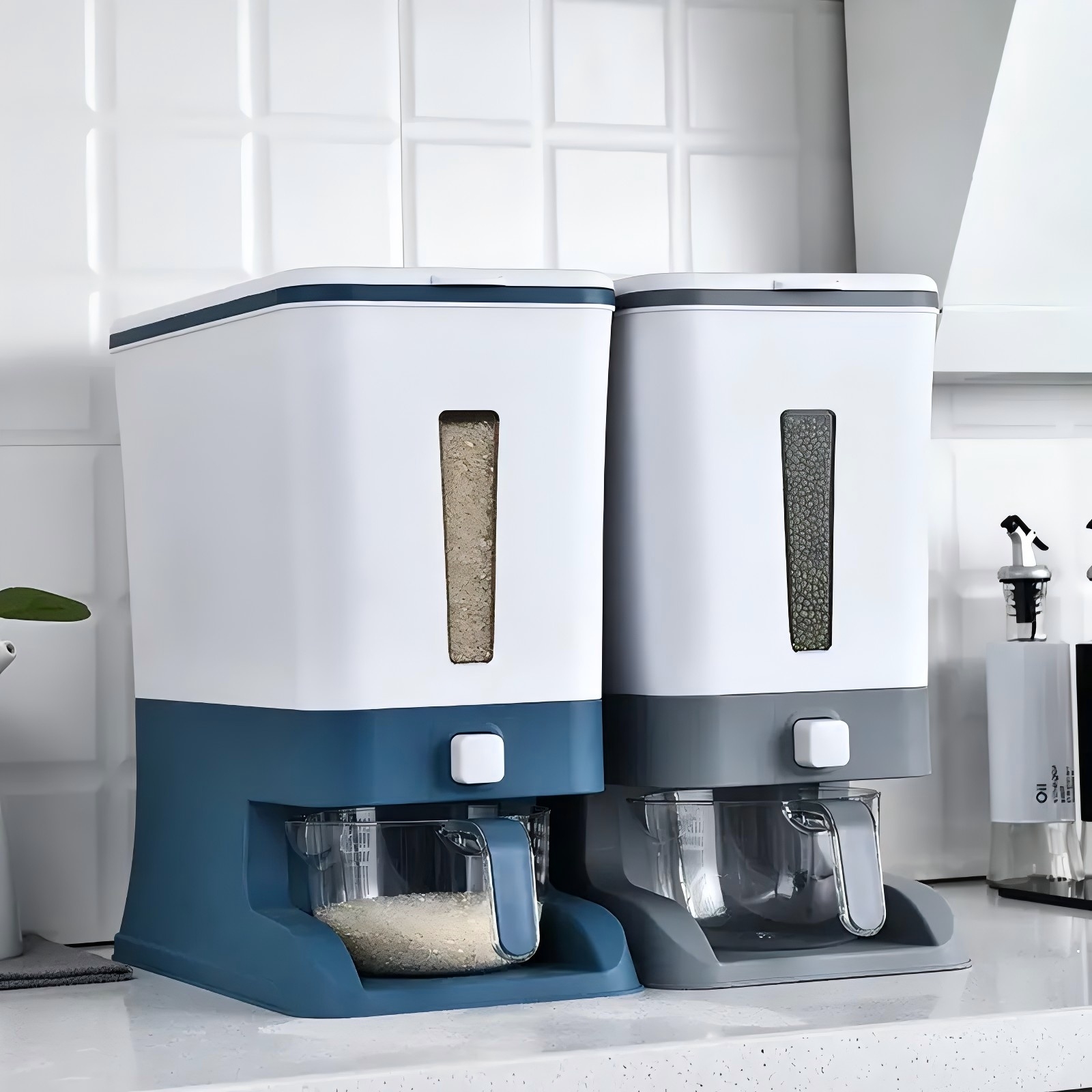 CLICK SHOPE Nordic Style Rice Dispenser Insect-Proof Press Rice Bucket ...