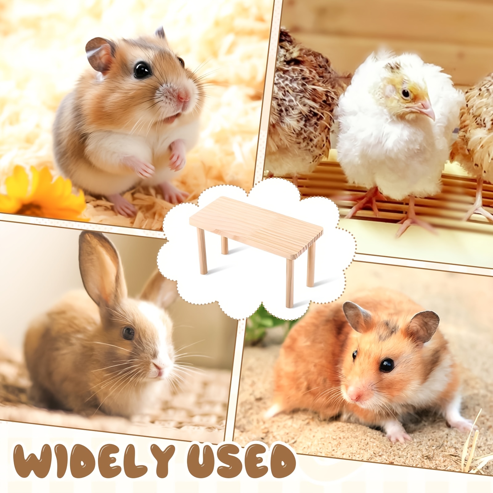 View of Wooden Multi-Level Hamster Platform - Durable Small Pet Cage ...