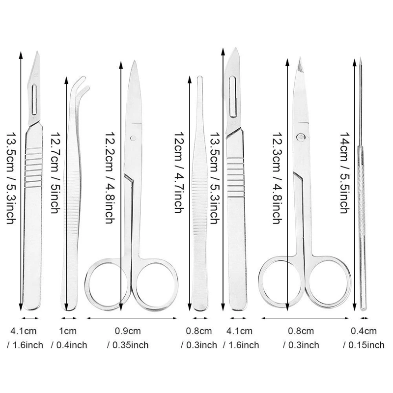 Dissecting kit set for frog 4/7Pcs Animal dissector Stainless ...