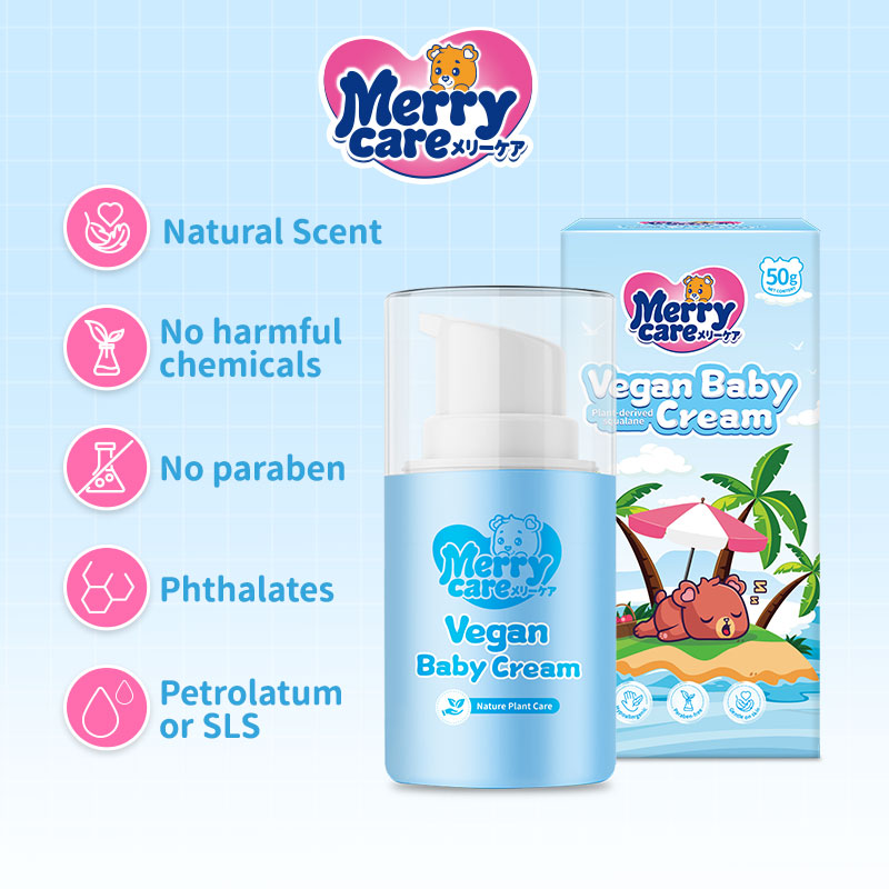 Merrycare Vegan Baby Cream 50g Pack of 1 Baby Lotion for Newborn Non ...