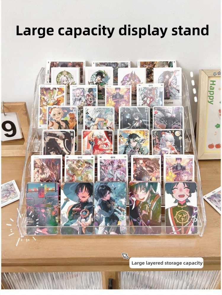 Anime Badge Display Rack - Easy Clip Lock Design, Clear Multi-Tier Step ...