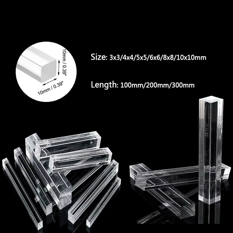 Transparent Clear Extruded Acrylic Square Bar Plastic Rod PMMA ...