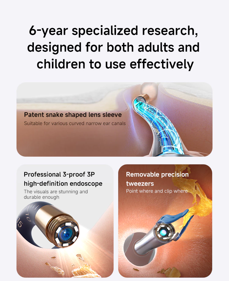 Bebird EarSight Plus Earpicks Ear Wax Removal Cleaner with tweezer 6 ...