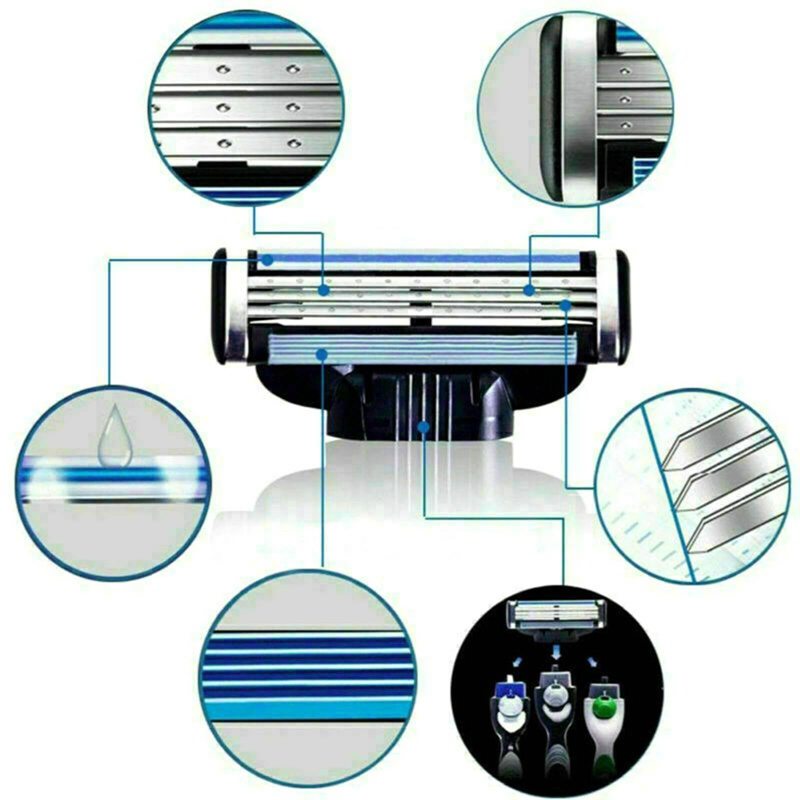 Mach 3 Turbo Razor Blade Refills Manual Shaver 4 Cartridges for Facial ...