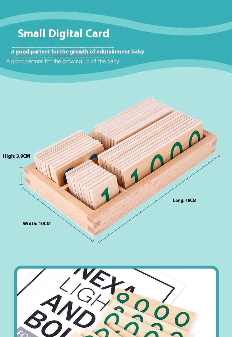 Treeyear Montessori Math Material Wooden Number Cards 1-9000 with Box ...