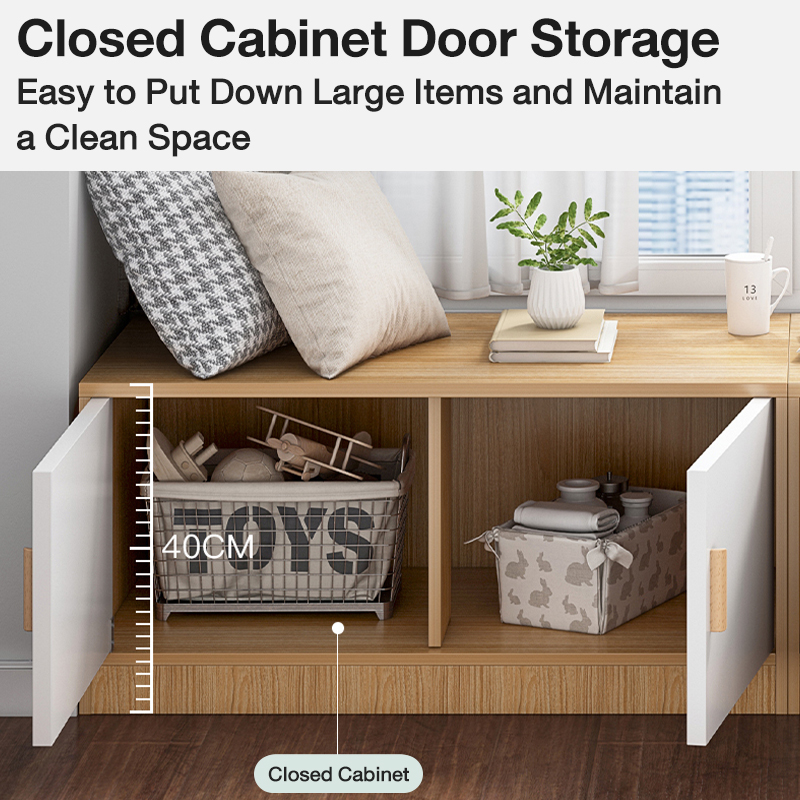 Household Bedroom Bay Window Storage Cabinet Wooden Balcony Storage ...