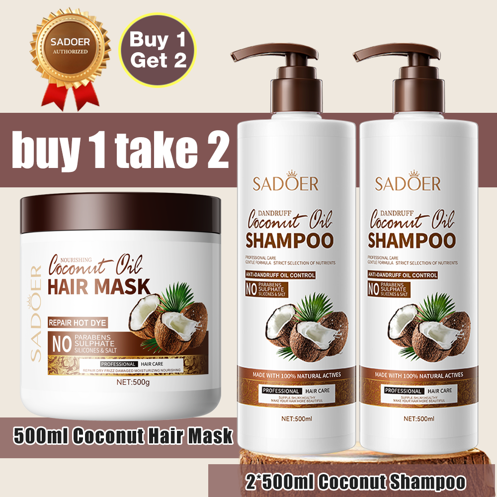 Coconut oil Shampoo and Hair Mask Hair Care Smooth Scalp Treatment ...