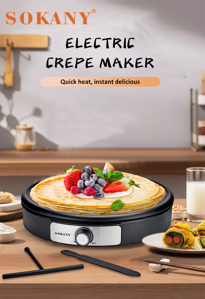 SOKANY 1500W Electric Crepe Machine Pancake Maker Multifunction ...