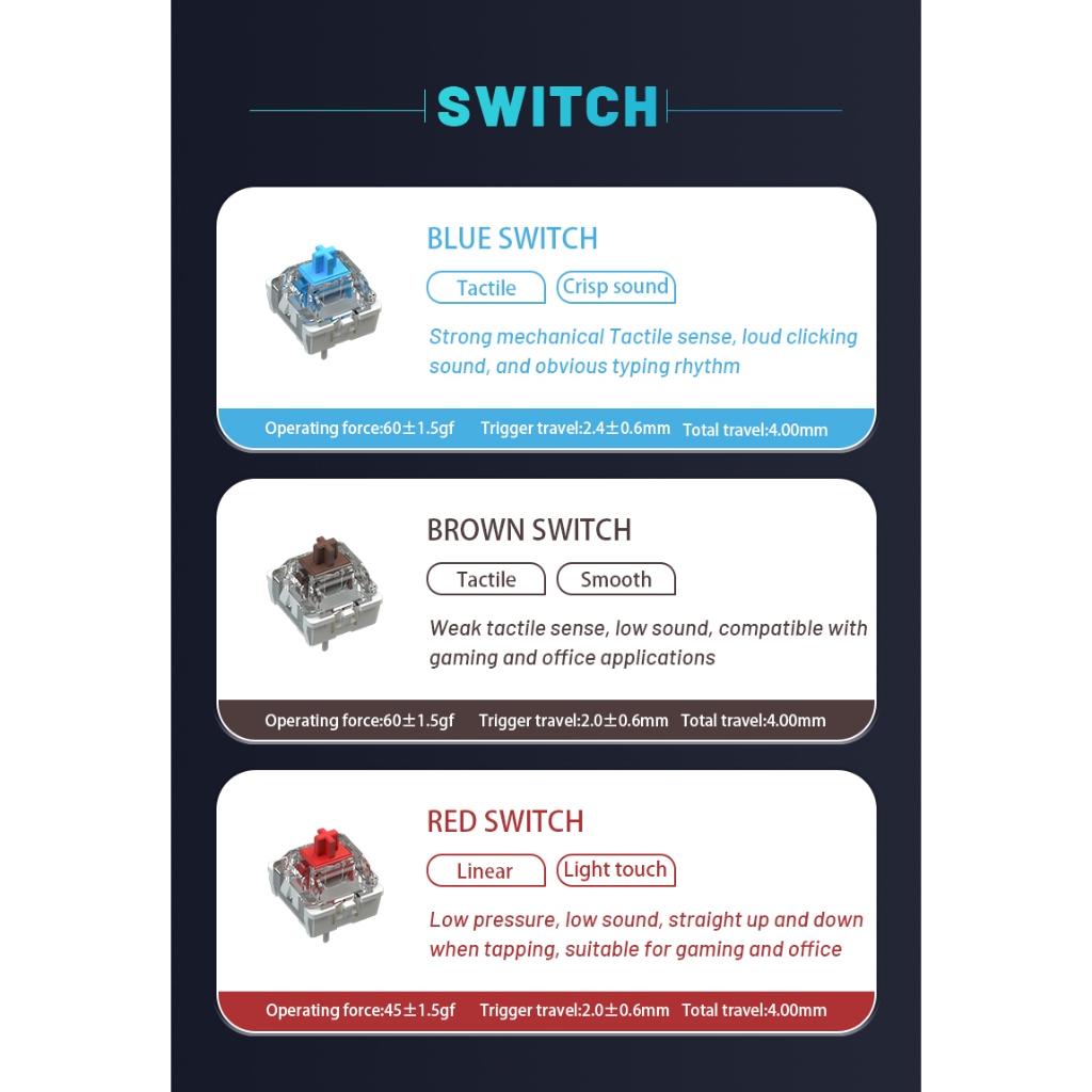 Aula F3387 Whale Theme Mechanical Keyboard Wired Hot Swap Blue Light ...