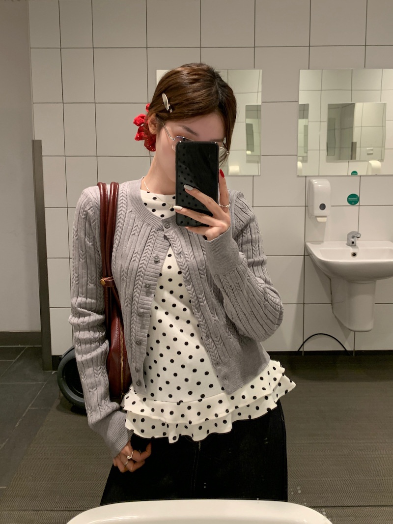 Exquisite Gift To You Polka Dot Print High Neck Sleeveless Top main image 0