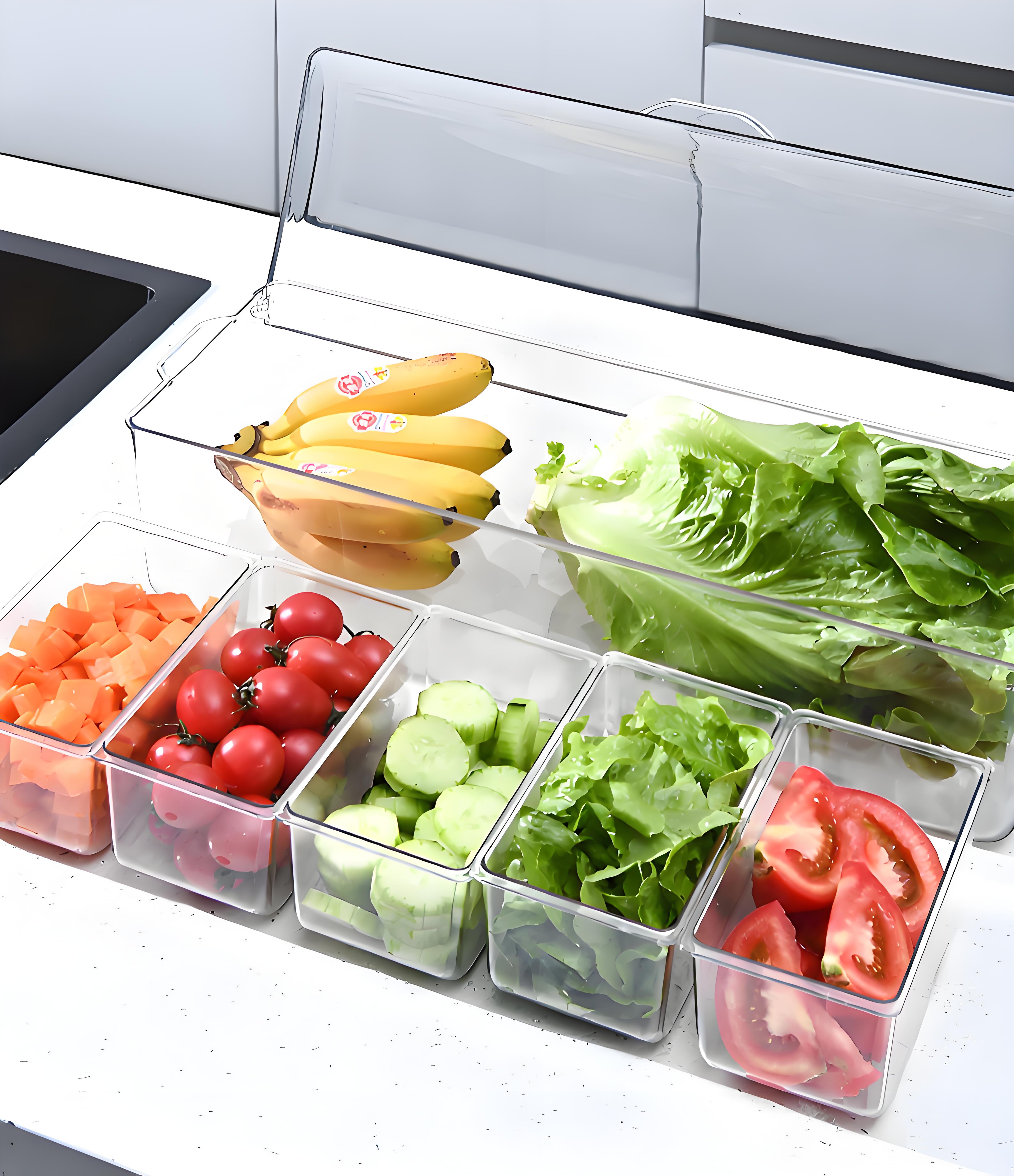 5 Multi-Purpose Condiment Trays, Fruit Dividers, Ice Containers, Non ...