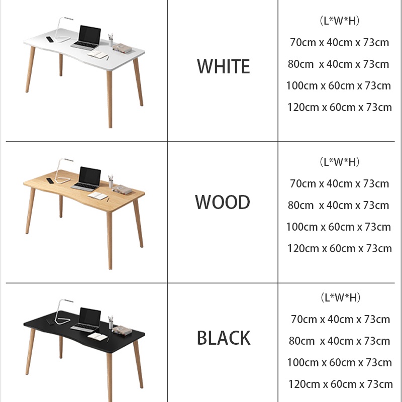 Study Desk Home Bedroom Office Table 80CM Simple Writing Desktop Laptop ...