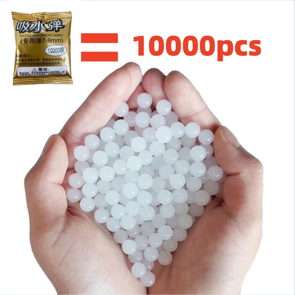 10000pcs Crystal children's toy absorbent ball 7-8Mm crystal projectile ...