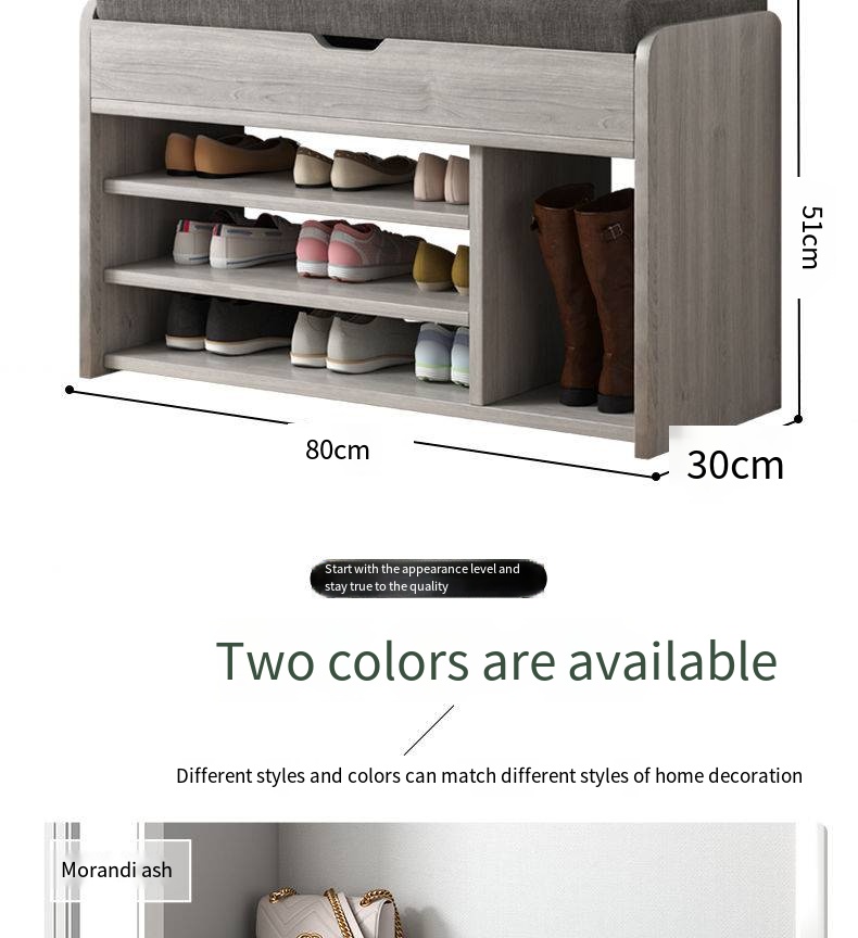 Shoe Bench Double Layer Shoe Rack Shoe Stool Storage Stool | Shopee ...