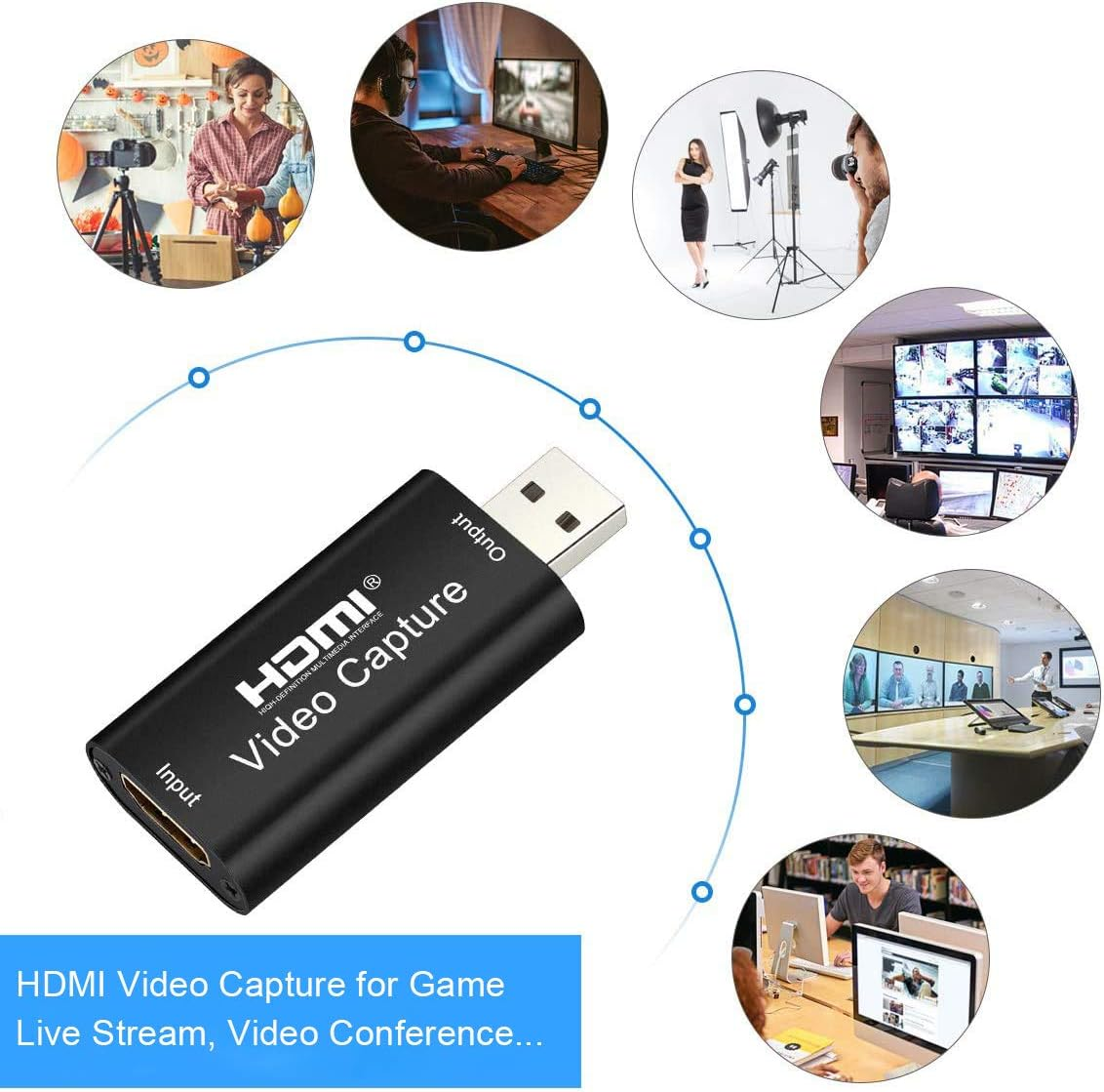 USB HDMI Video Capture Live Streaming for PS4 Xbox Phone Game HD Camera ...