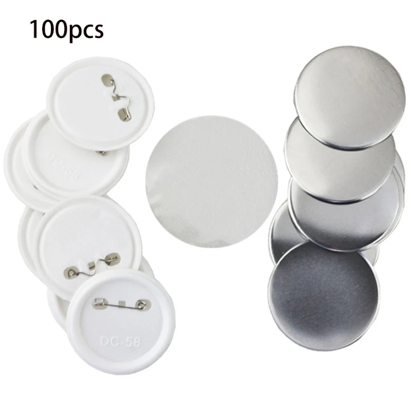 [Local delivery] 100pcs a set of badge materials tinplate badge ...