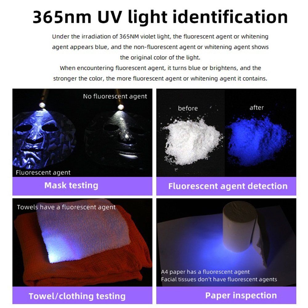 Alonefire SV124 4-In-1 Jade Detector Light UV 365nm Rechargeable ...