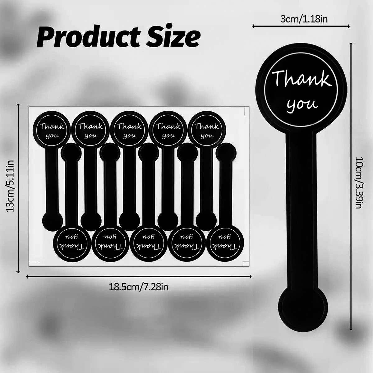 100PCS Handmade Baking Sealing Stickers - Classic Black & White Striped ...