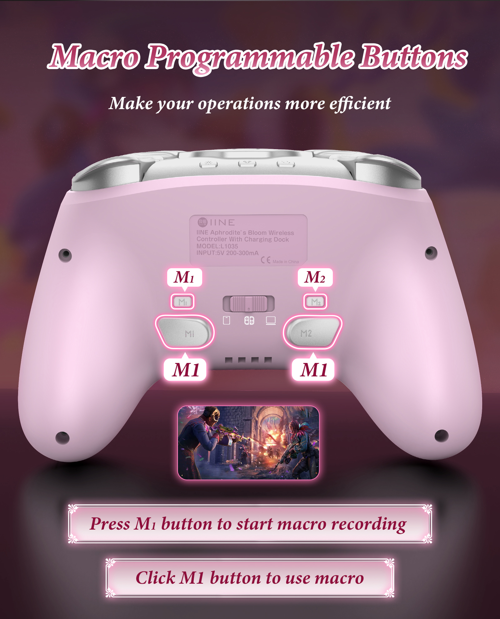 IINE Aphrodite's Bloom Rose Wireless Controller with Charging Dock ...
