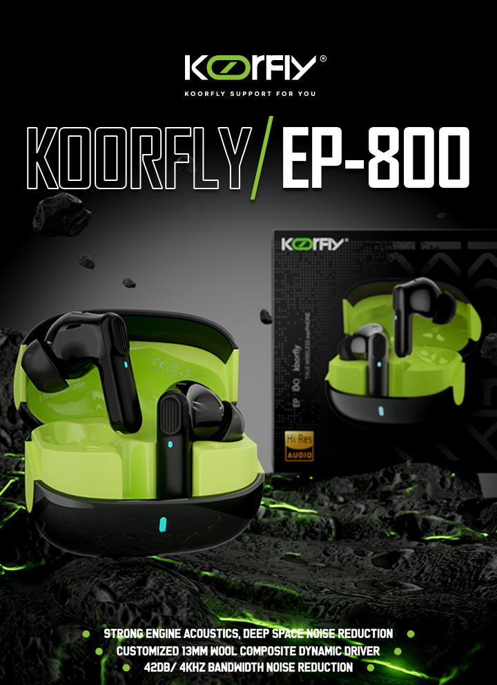 KOORFLY EP800 5.4G Bluetooth Wireless EarBuds IP7 Waterproof 4.5g Ultra ...