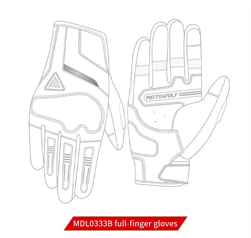 Carbon Fiber Racing Full Finger Motorcycle Gloves – Breathable, Touchscreen, Black