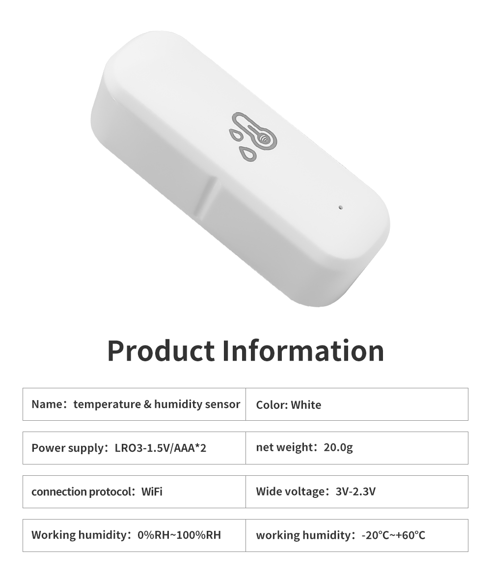 Tuya WiFi Temperature And Humidity Sensor APP Remote Monitor For Smart ...