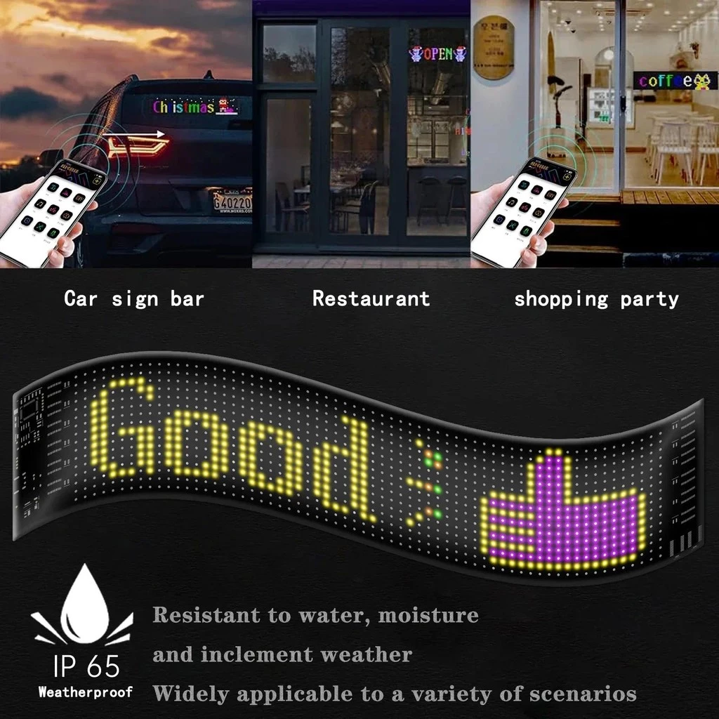 Multilingual APP Programmable DIY Scrolling Advertising Sign LED Car ...