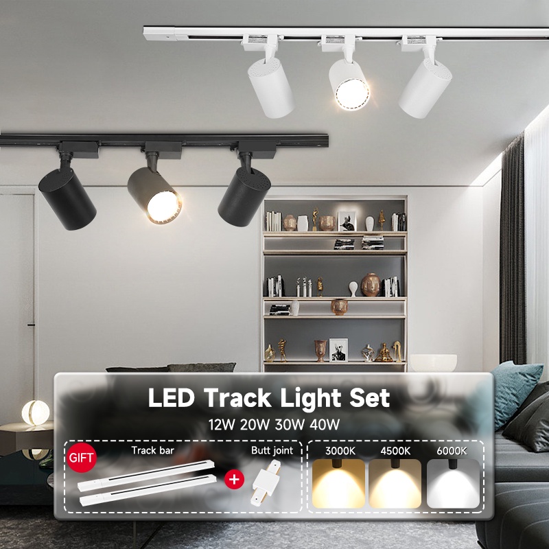 6/4/3pcs Set LED Track Light Ceiling Spotlight 3 Colors 12-50w 220v COB ...