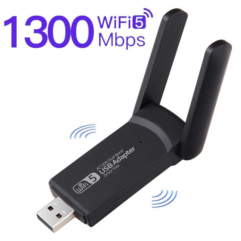 Adattatore WiFi USB 1300Mbps Con Bluetooth 5.0, Doppia Banda 2.4GHz E 5GHz, SODIAL, Universale