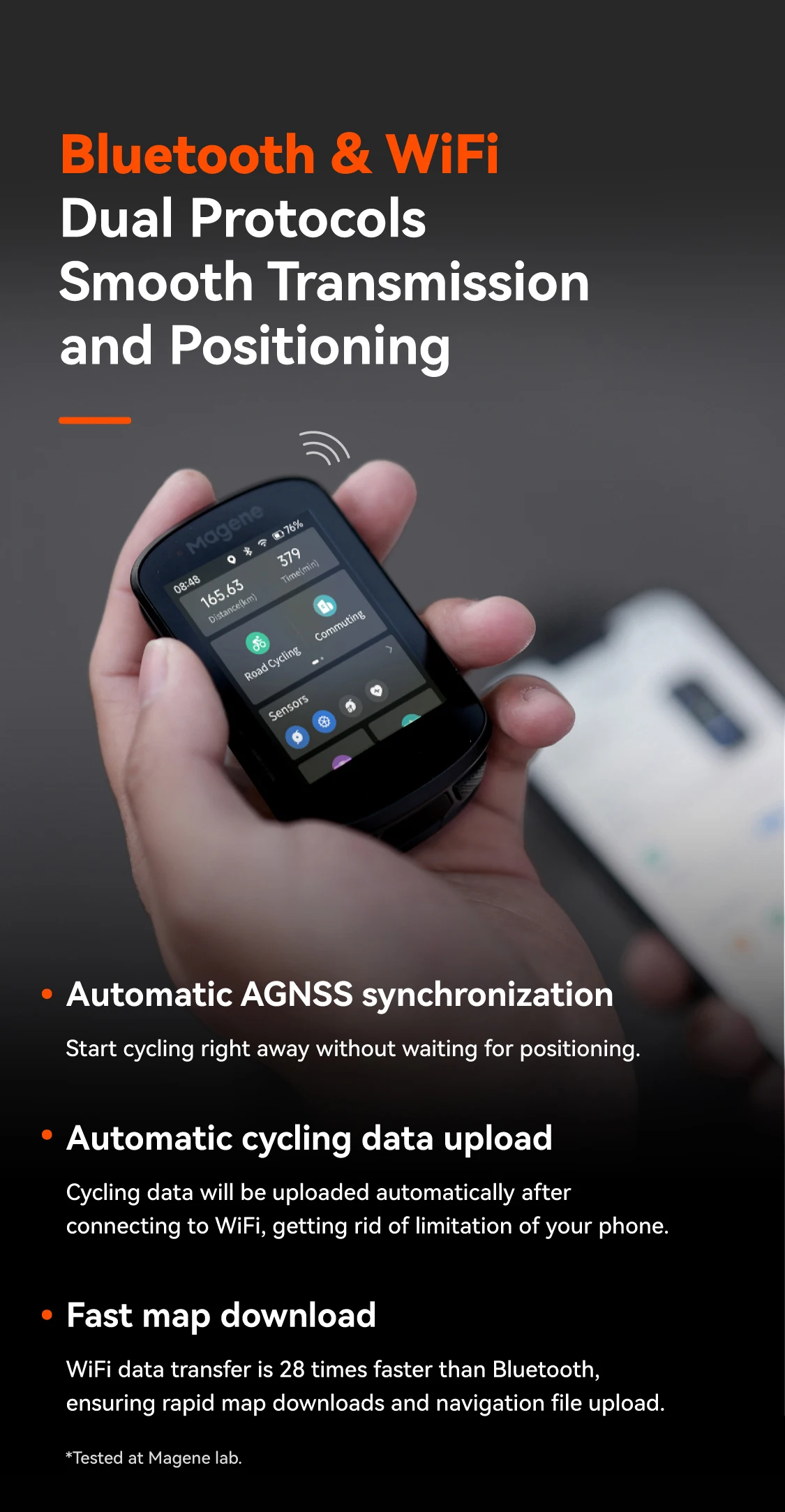 Magene C506 GPS Bike Computer Navigation WiFi Speedometer Color ...