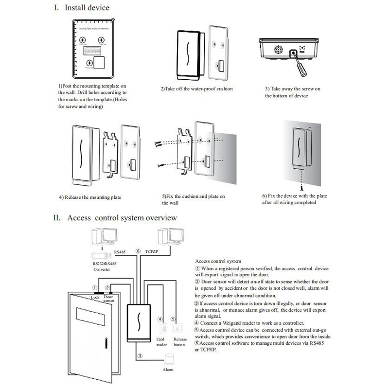 125khz RFID Card Access Control Time Attendance TCP/IP RFID Card Access ...