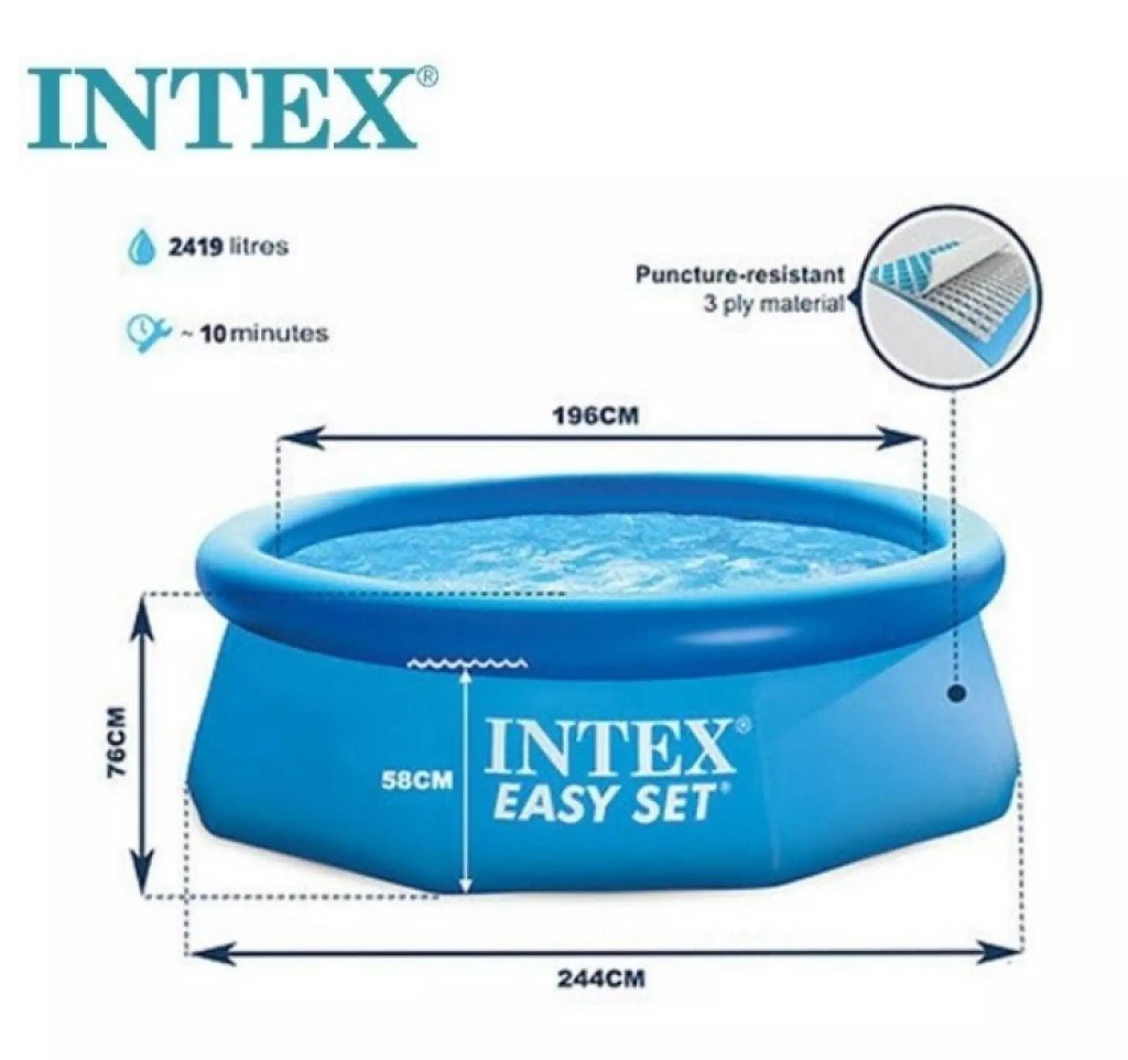 INTEX Easy Set Pool Inflatable Swimming Pool For Kids/Adult Big Size ...
