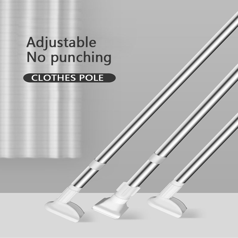 Retractable drilling-free rod telescopic curtain rod clothesline ...