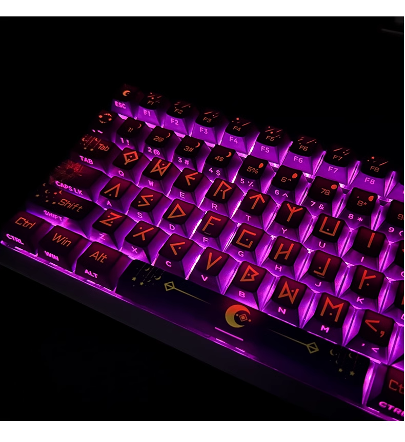 Night Sky Fantasy side transparent keycaps 130 keys PBT OEM DYE-SUB ...