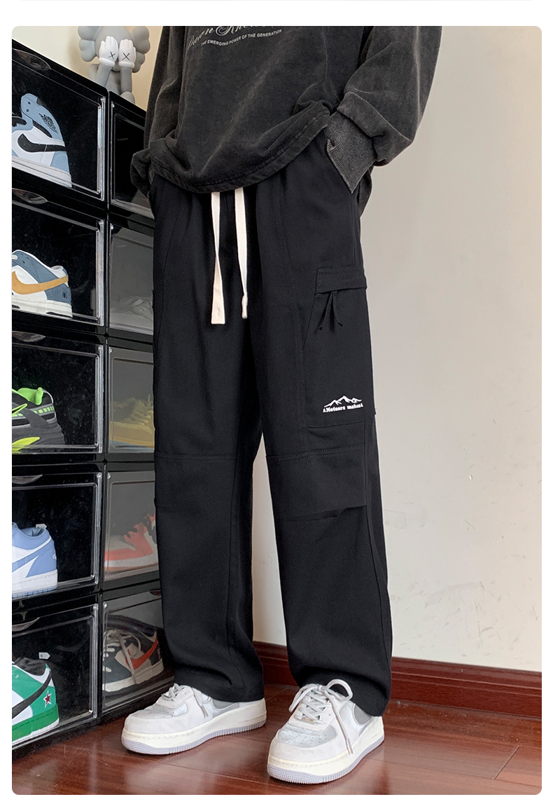 Proman Men's Loose Straight Leg Wide leg Cargo Pants American Style ...