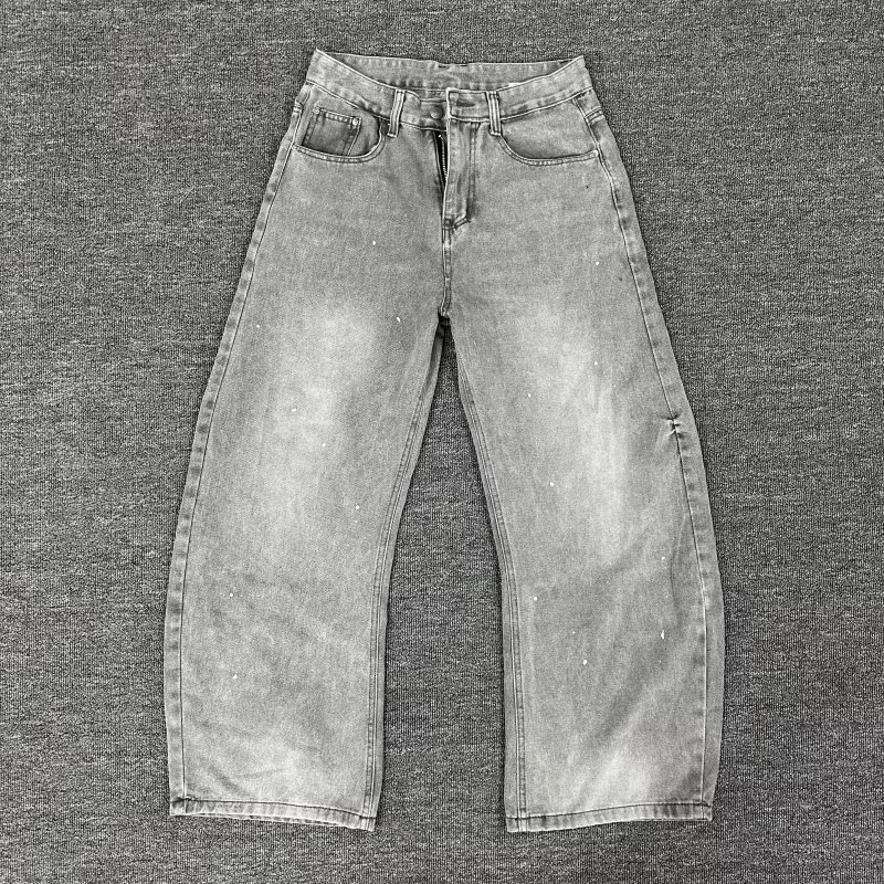 Men's Vintage Distressed Wide Leg Jeans
