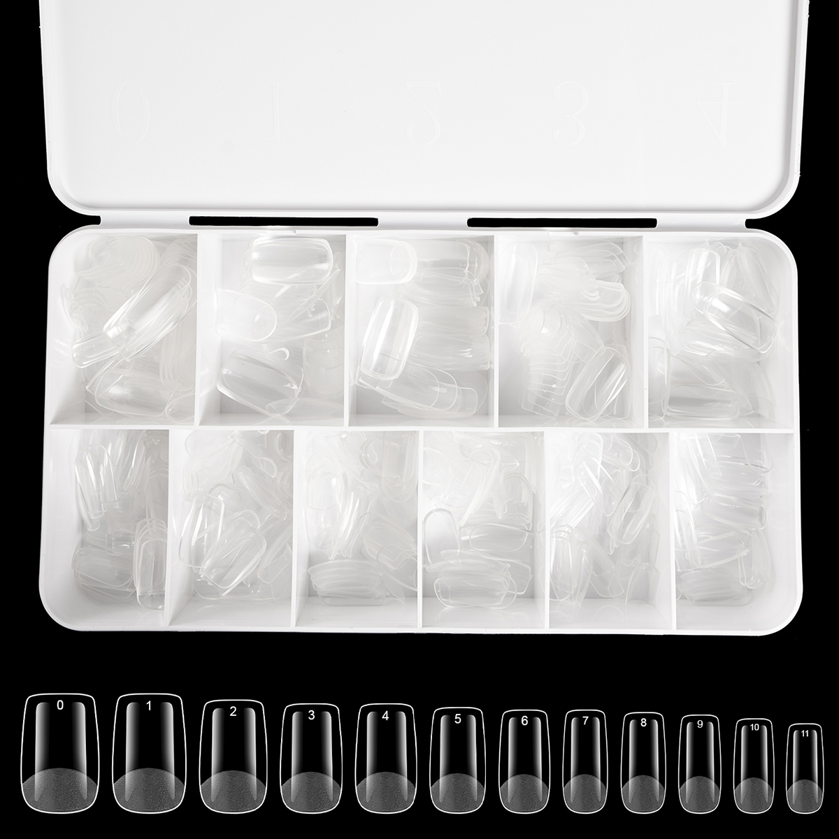 550pcs False Nails Transparent Half Full Fake Nail Extension Wear Nails ...
