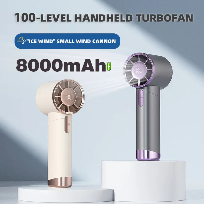Handheld Mini Fan Small 100-wind-speeds rechargeable Super-mute High ...